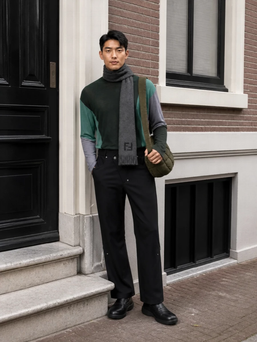 Kiko kostadinov mens turtleneck black trousers