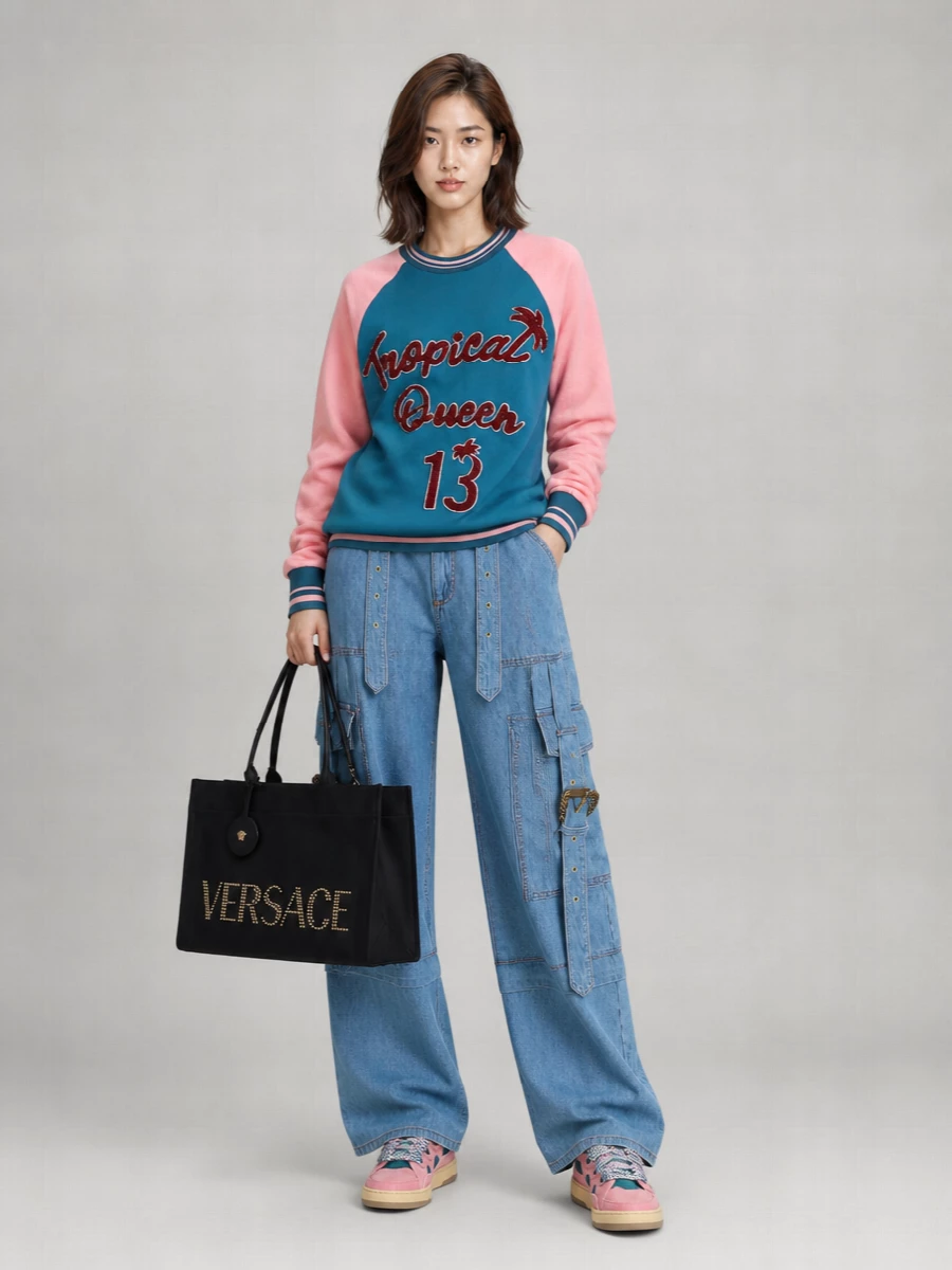 Versace Na Wool Cashmere Tote Bag