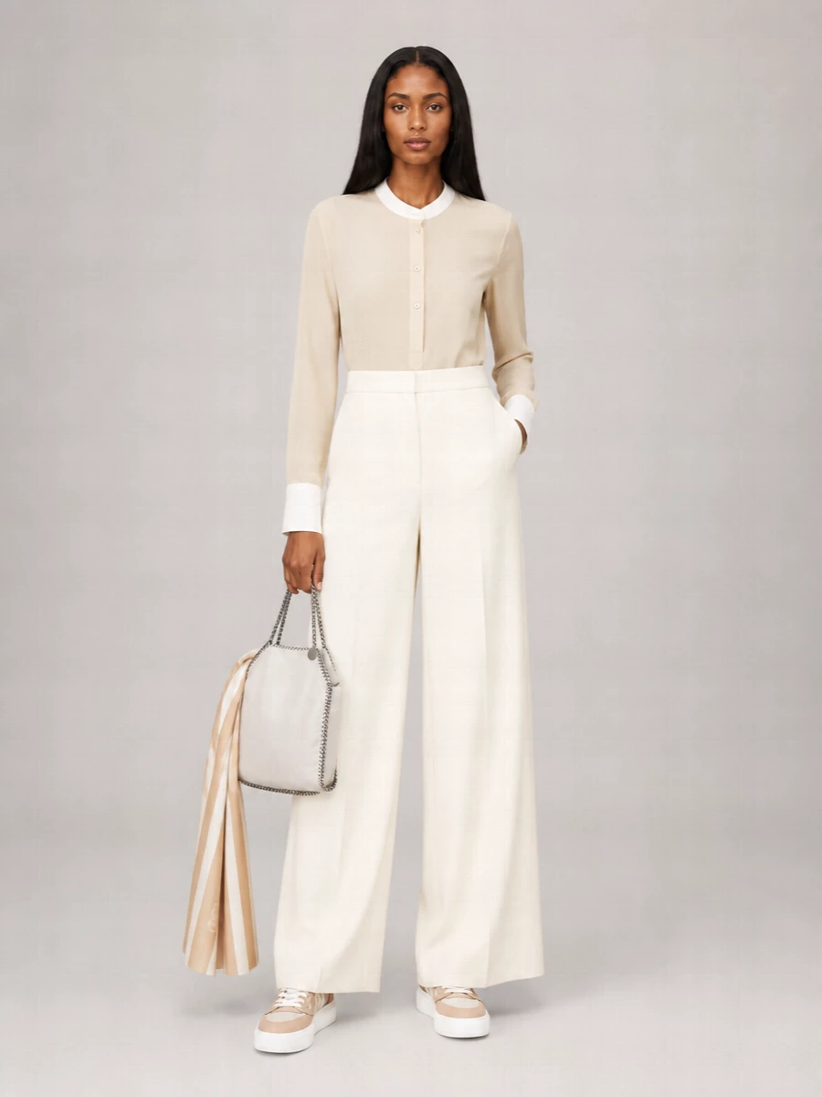 Stella Mccartney Silk Mandarin Collar Shirt
