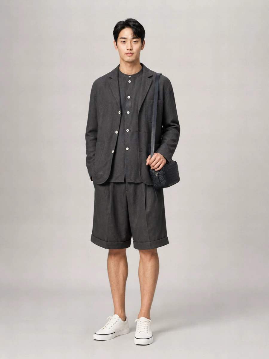 Jacquemus Linen Single Breasted Blazer