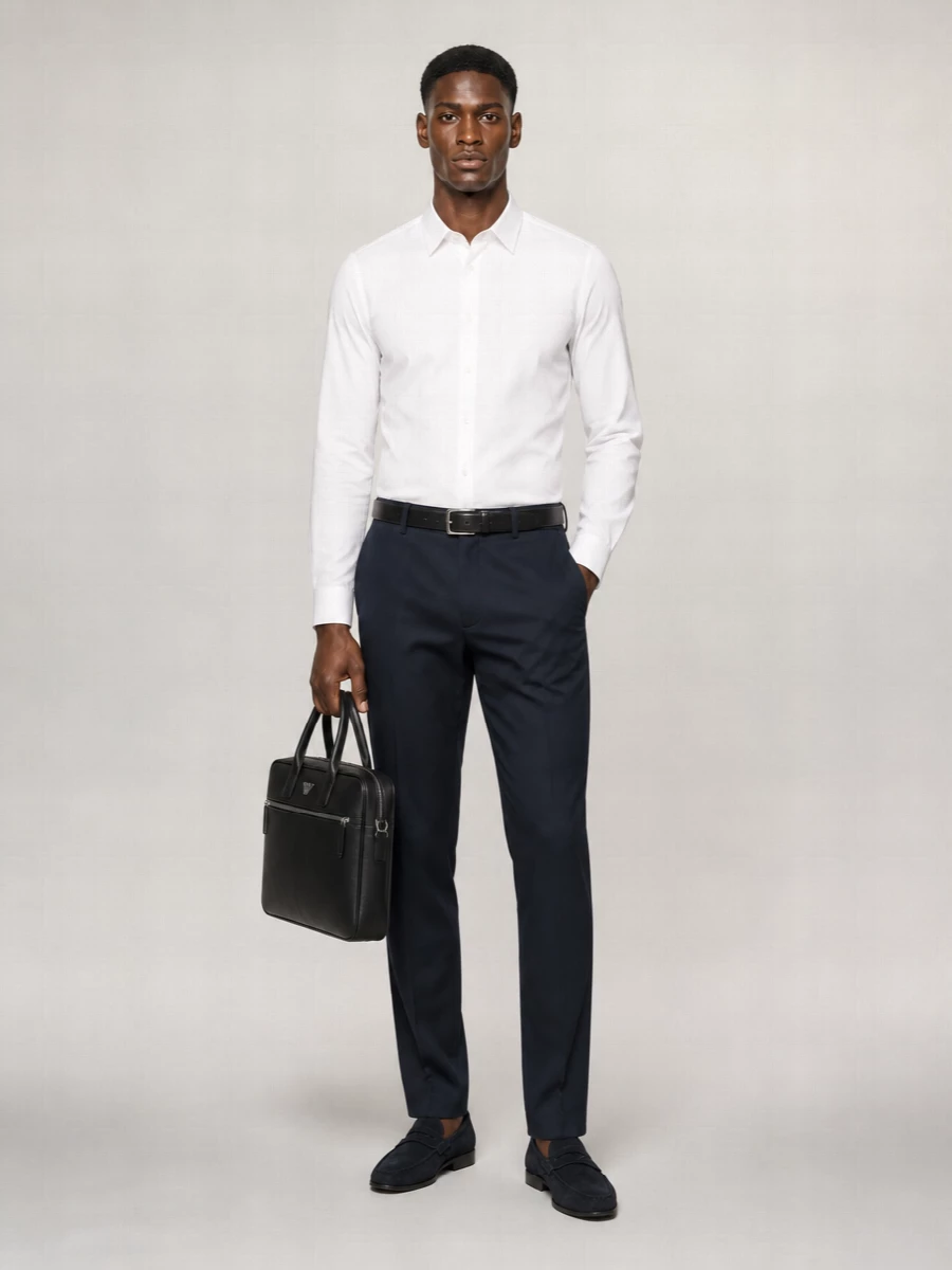 Emporio Armani Slim Fit Chino Trousers With Pockets