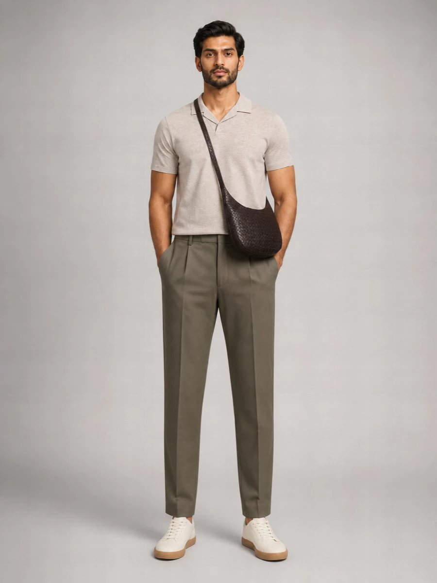 Zegna Linen V-Neck Polo Shirt