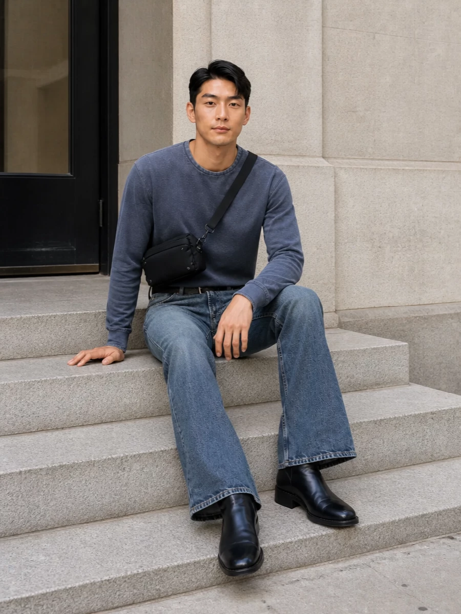 Our legacy flared jeans slate sweatshirt boots