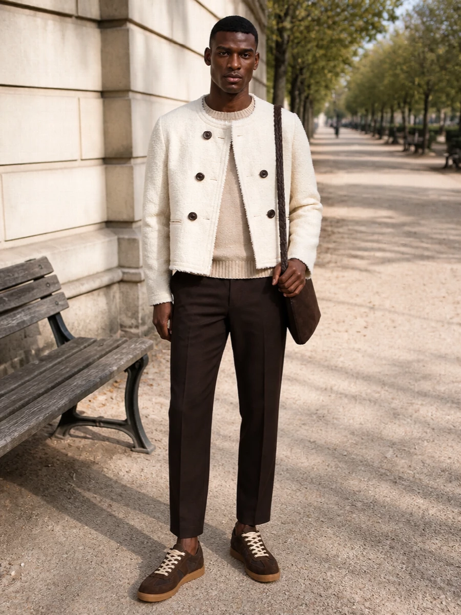 Isabel marant cream blazer brown tailored trousers