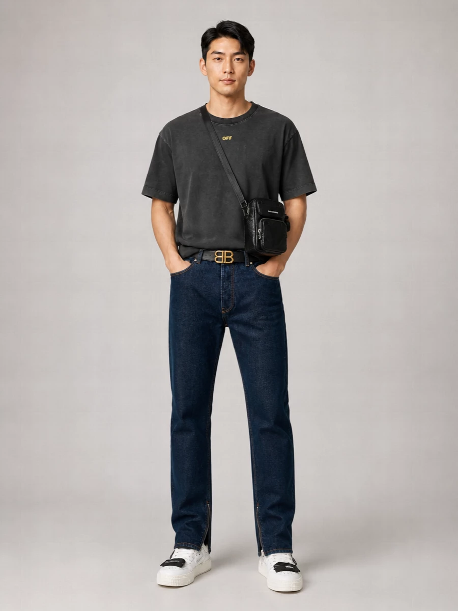 Off-White Denim Straight-Leg Jeans