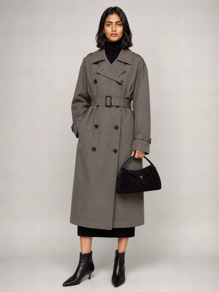 Totême organic cotton double-breasted belted trench coat