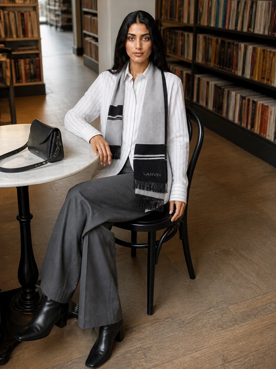 Gaultier striped shirt wide leg trousers