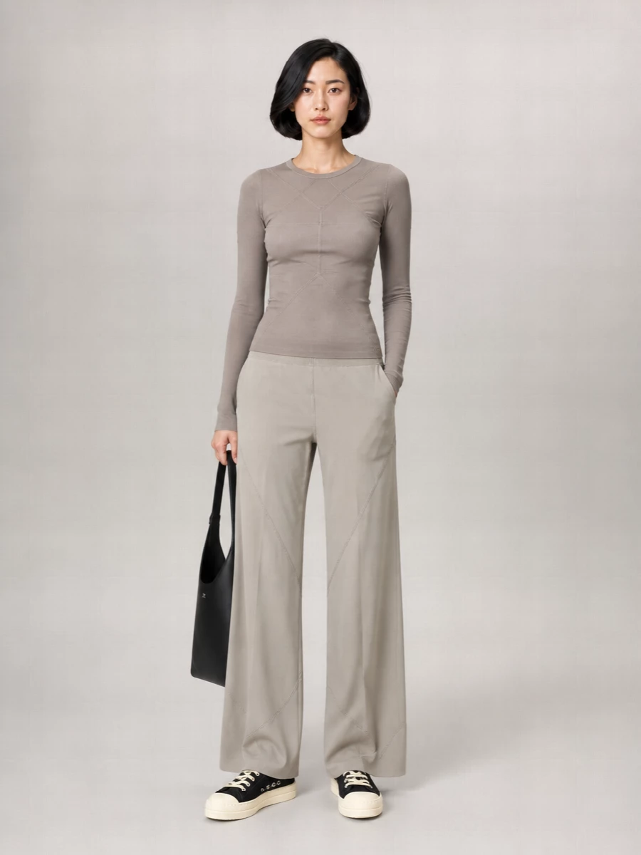 Rick Owens Temple Fitted Long-Sleeve Top