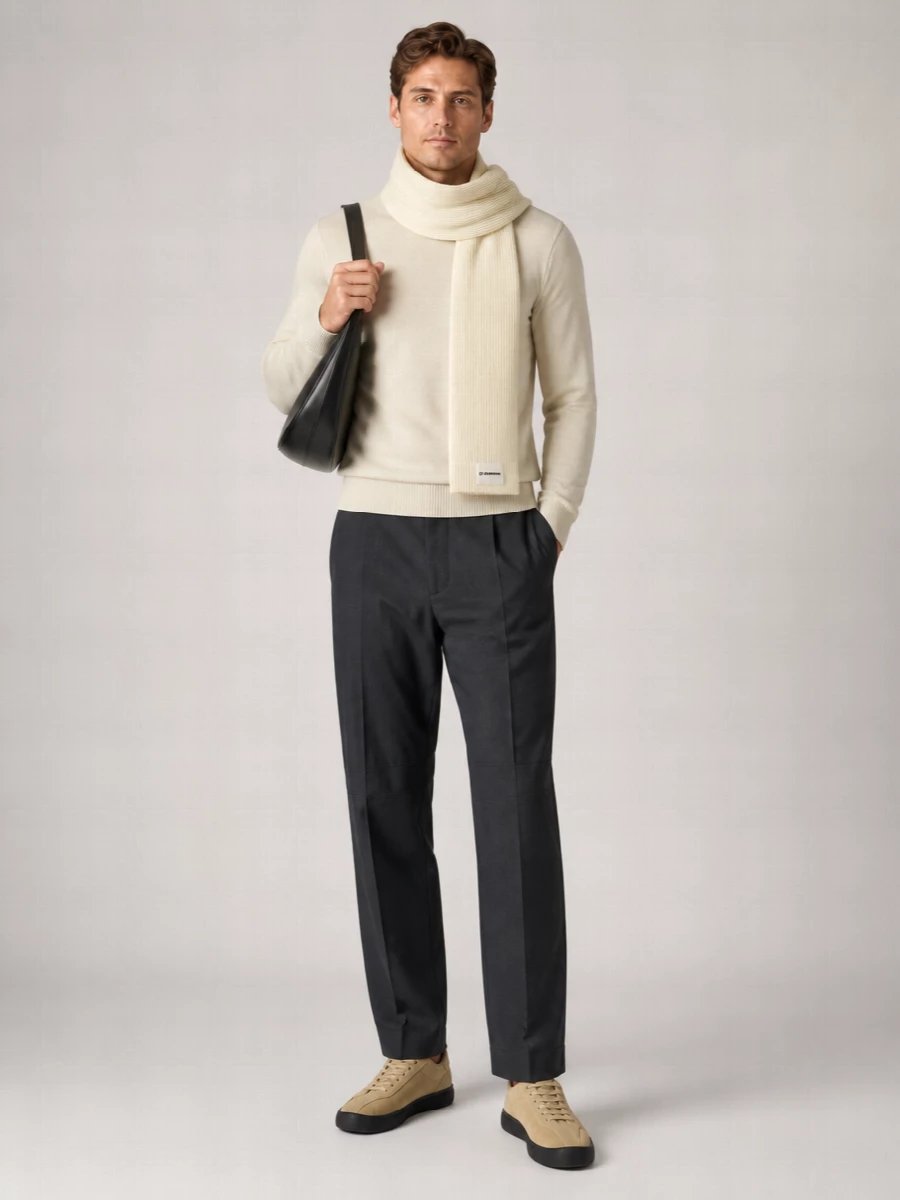 Jil Sander Wool Crew-Neck Ribbed Sweater