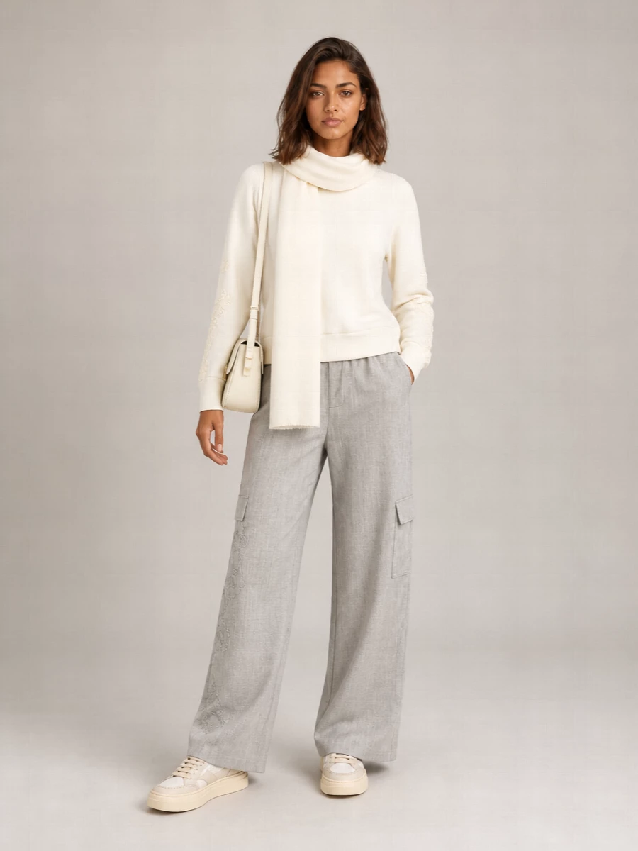Ermanno Scervino lace-embroidered long-sleeve sweatshirt