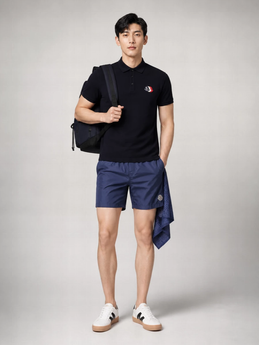 Moncler Piqué Cotton Short-Sleeve Polo Shirt