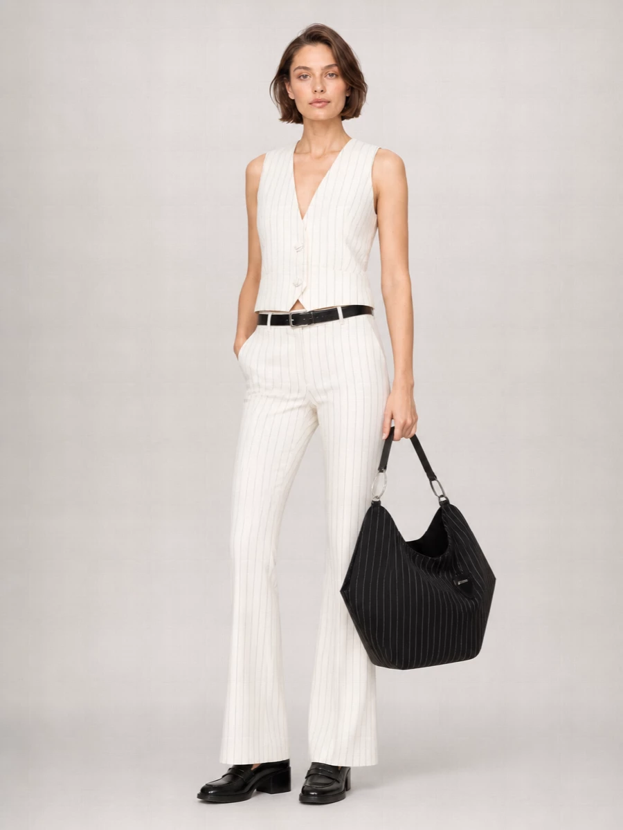 Dondup Virgin Wool Straight-Leg Suit Trousers