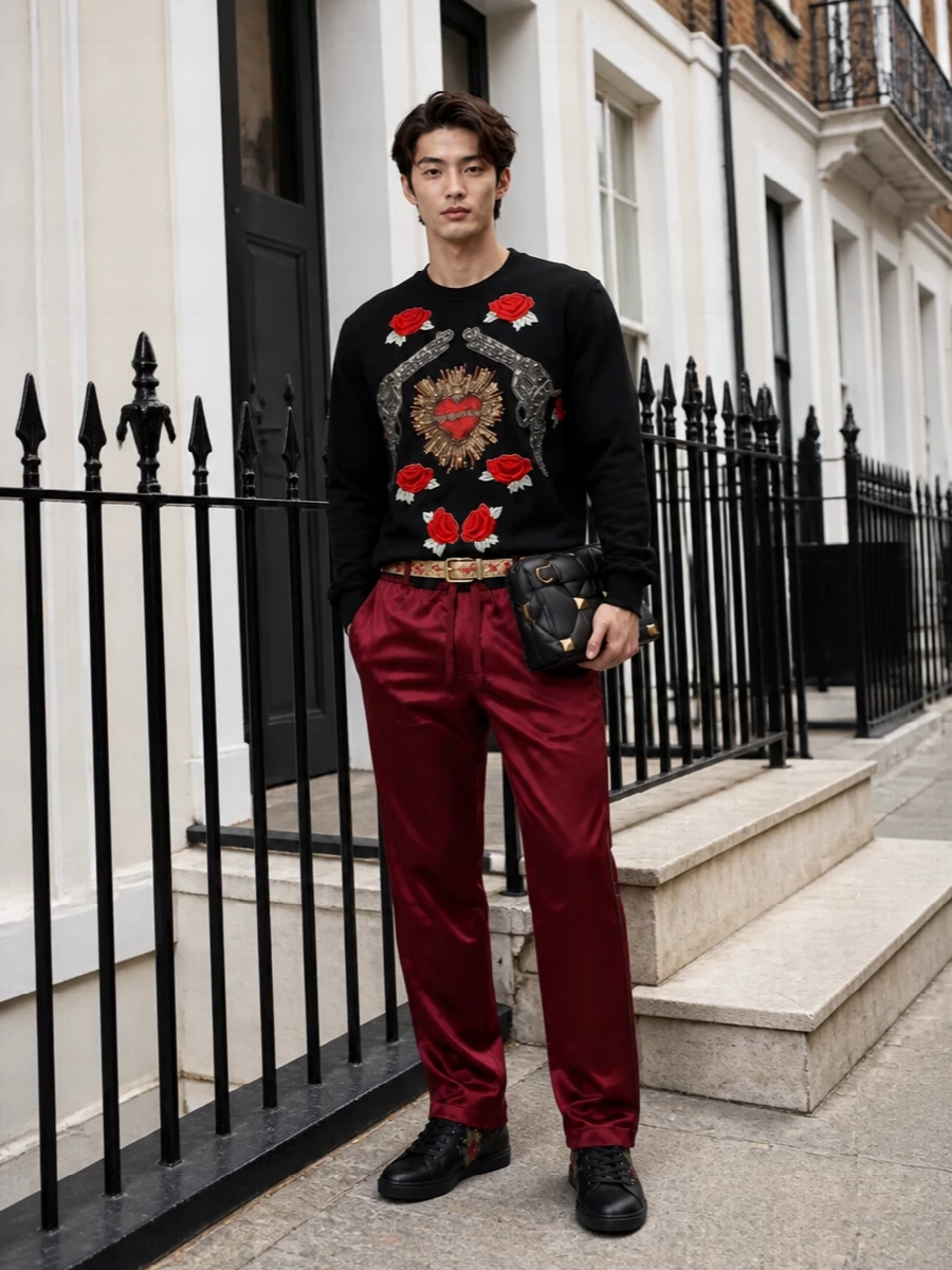 Dolce gabbana sacred heart sweatshirt outfit