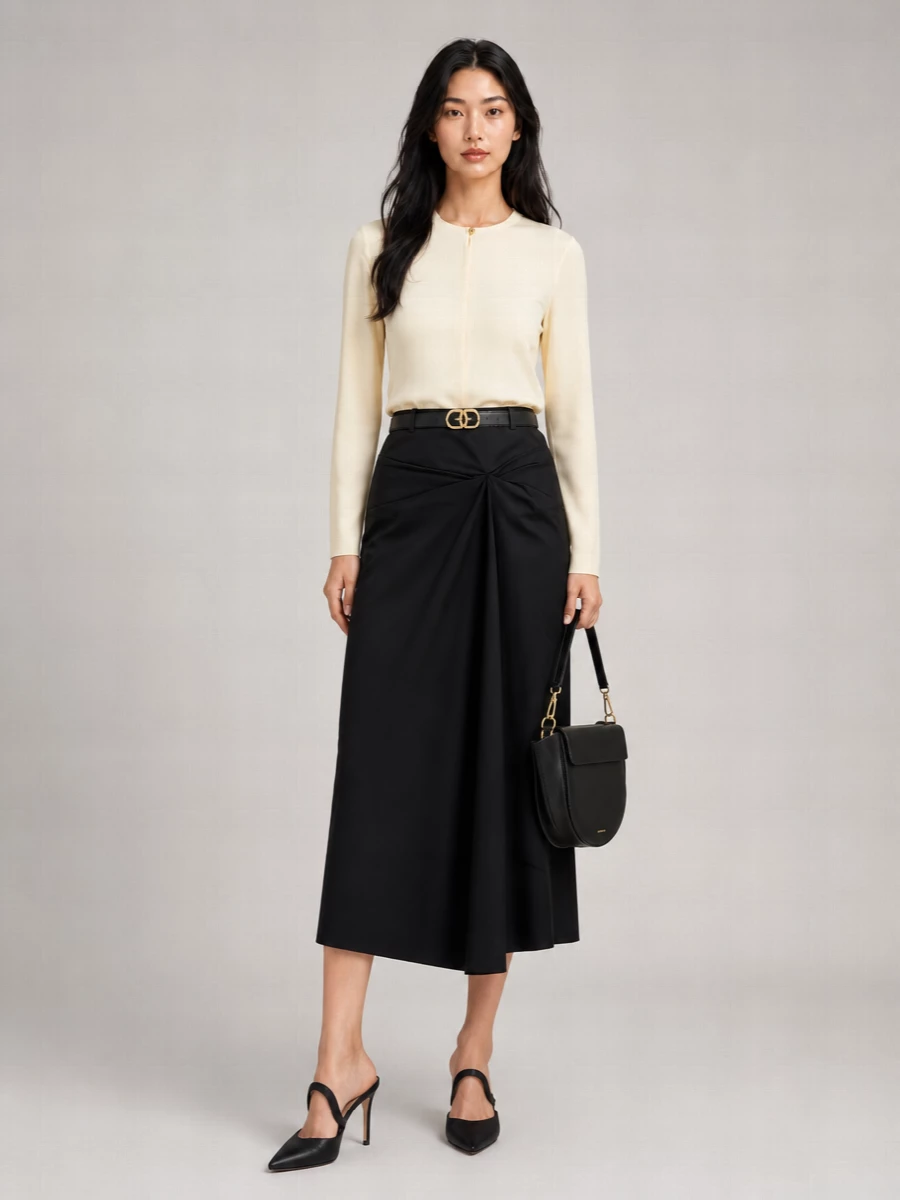 Max Mara Asymmetric Draped Skirt