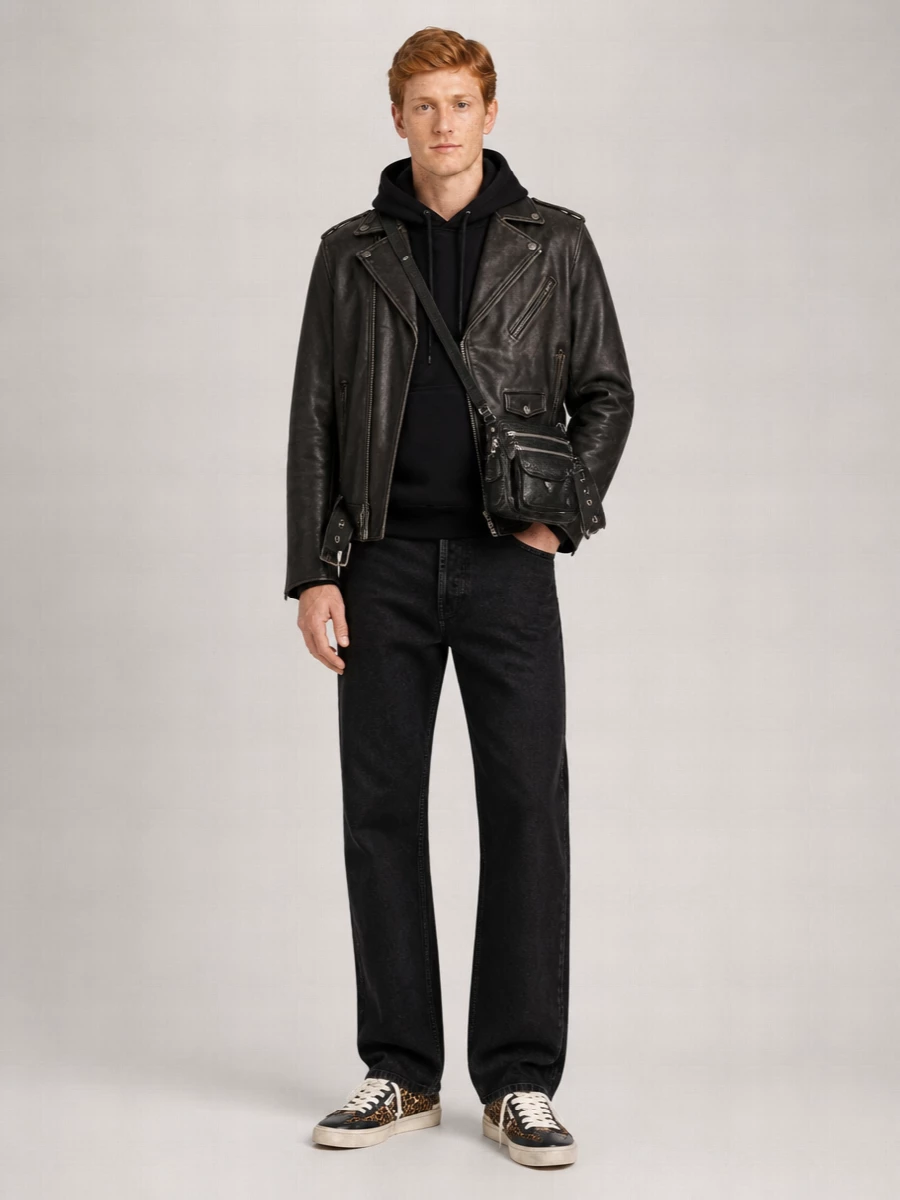 Golden Goose Leather Biker Jacket