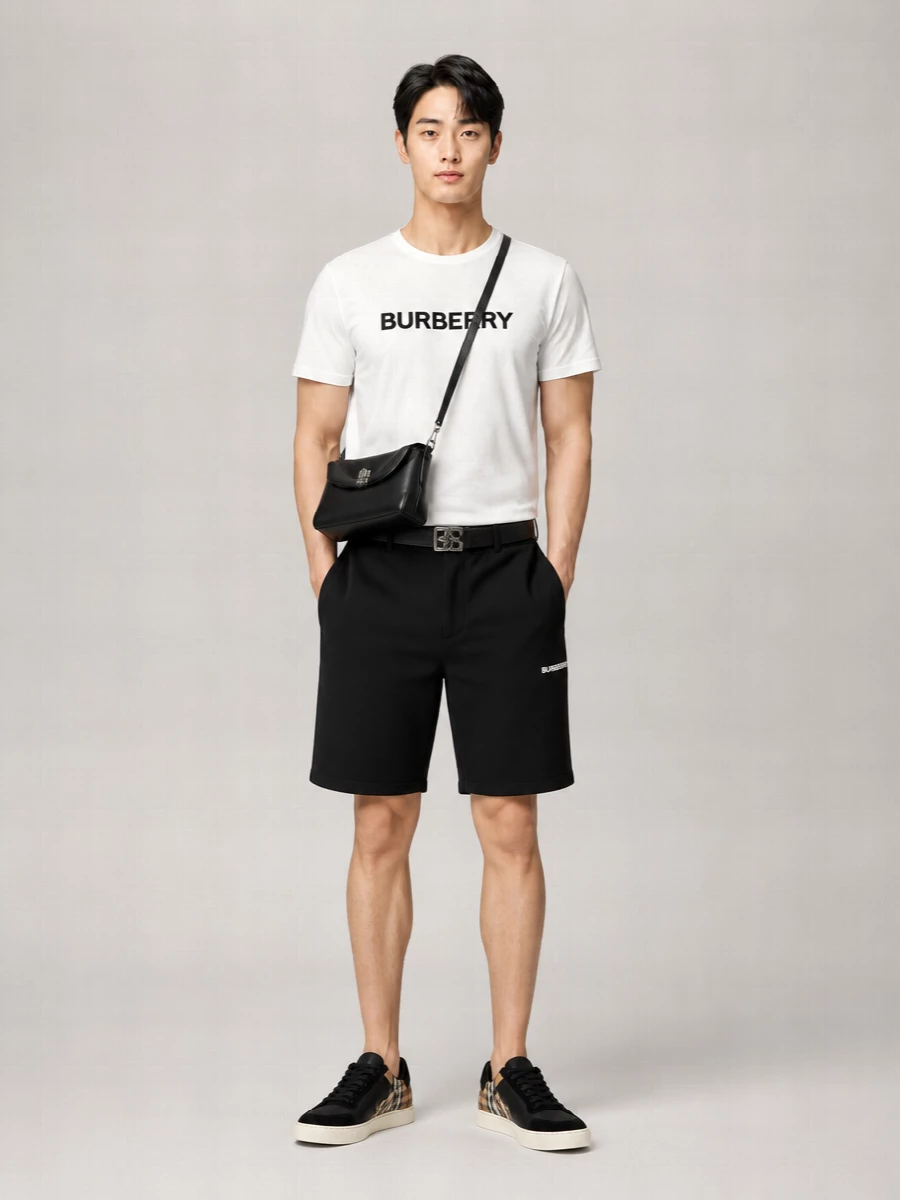 Burberry Cotton Logo Print Bermuda Shorts