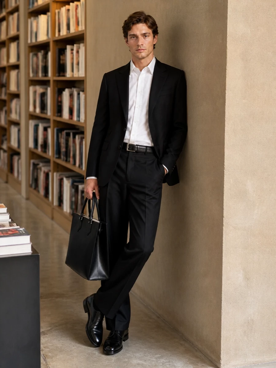 Dolce gabbana black tailored wide leg outfit