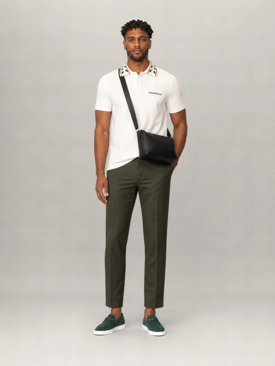 Casablanca Organic Cotton Piqué Laurel Short-Sleeve Polo Shirt