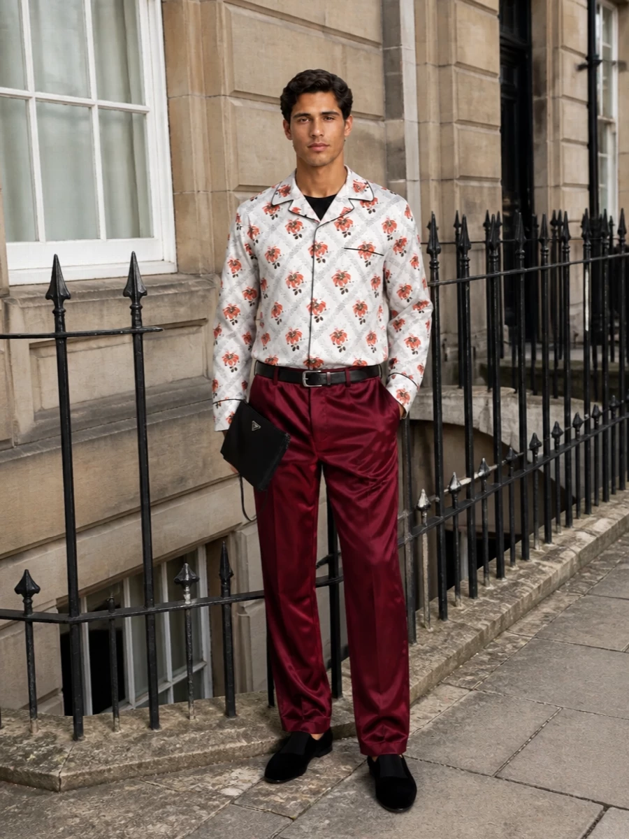 Dolce gabbana mens floral pajama shirt outfit