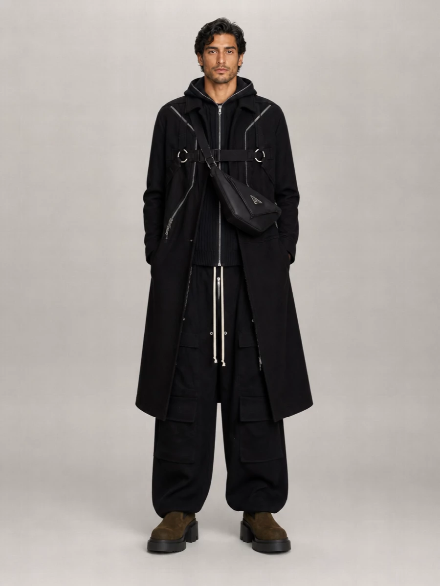 Rick Owens Wool Single-Breasted Coat