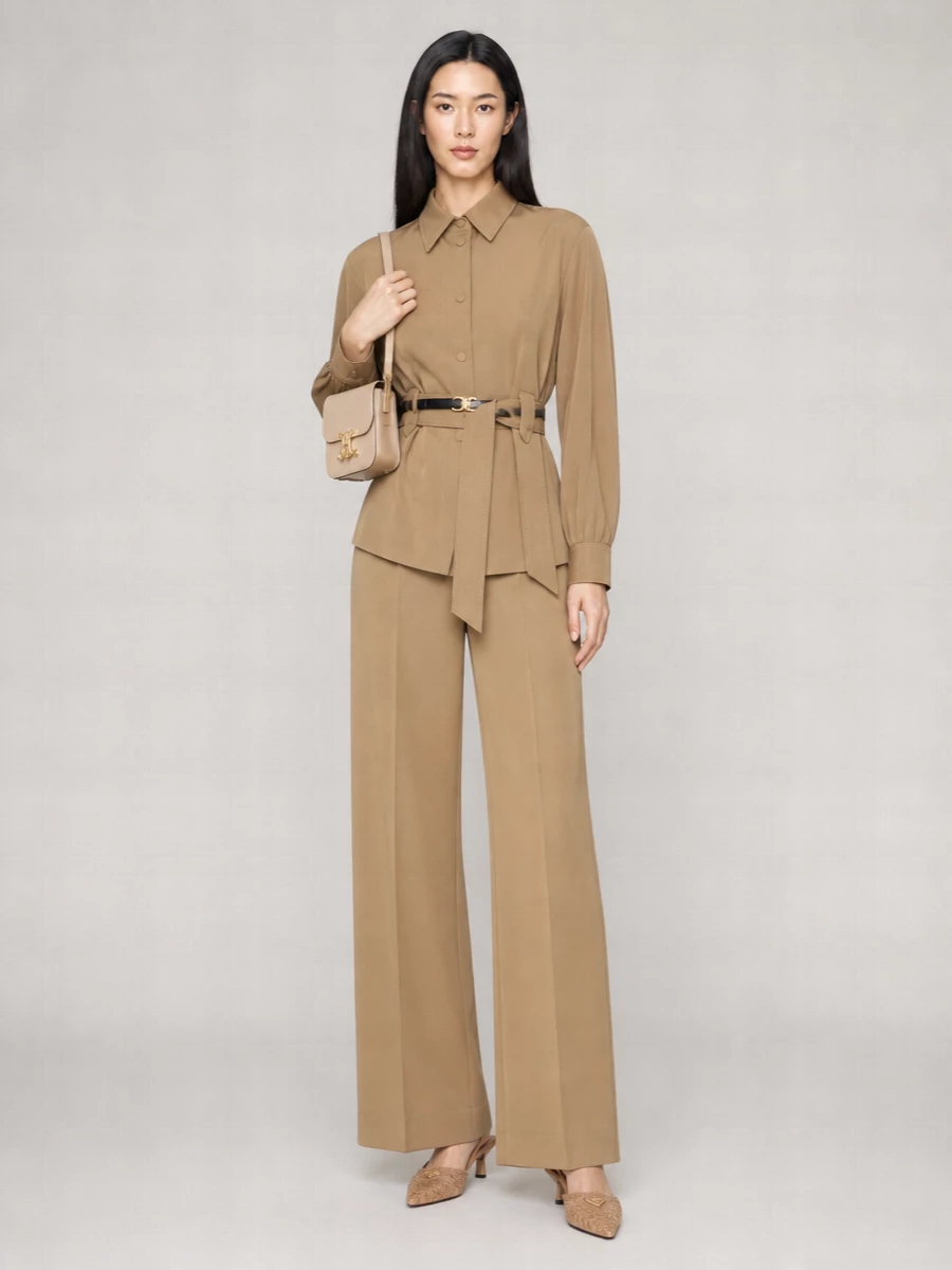 Max Mara Virgin Wool Belted Shirt Jacket