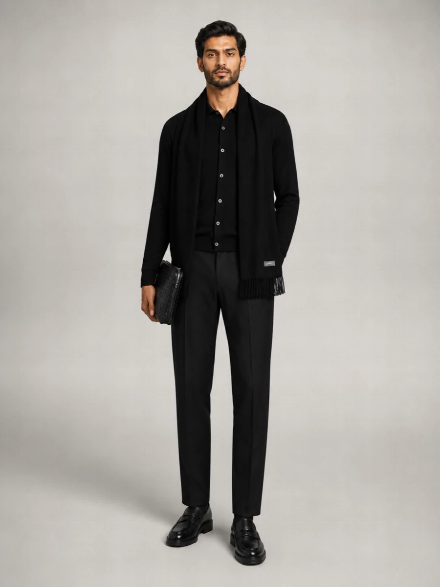 Lardini Virgin Wool Long-Sleeve Cardigan