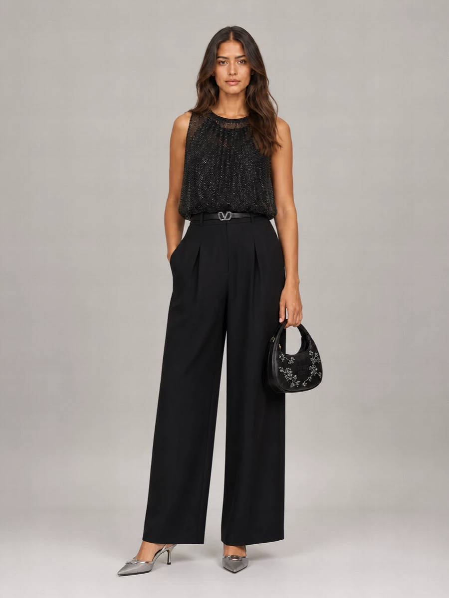 Sportmax Crystal-Embellished Mesh Top
