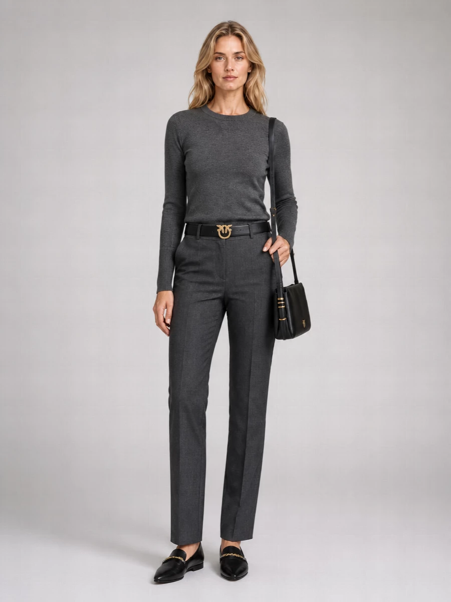 Pinko Wool Slim-Fit Ribbed-Cuff Sweater