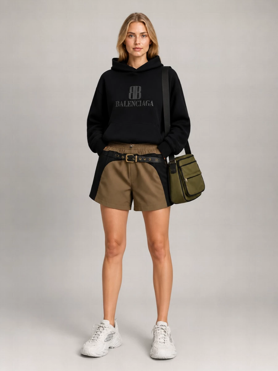 Balenciaga Tech Fabric Knee-Length Shorts