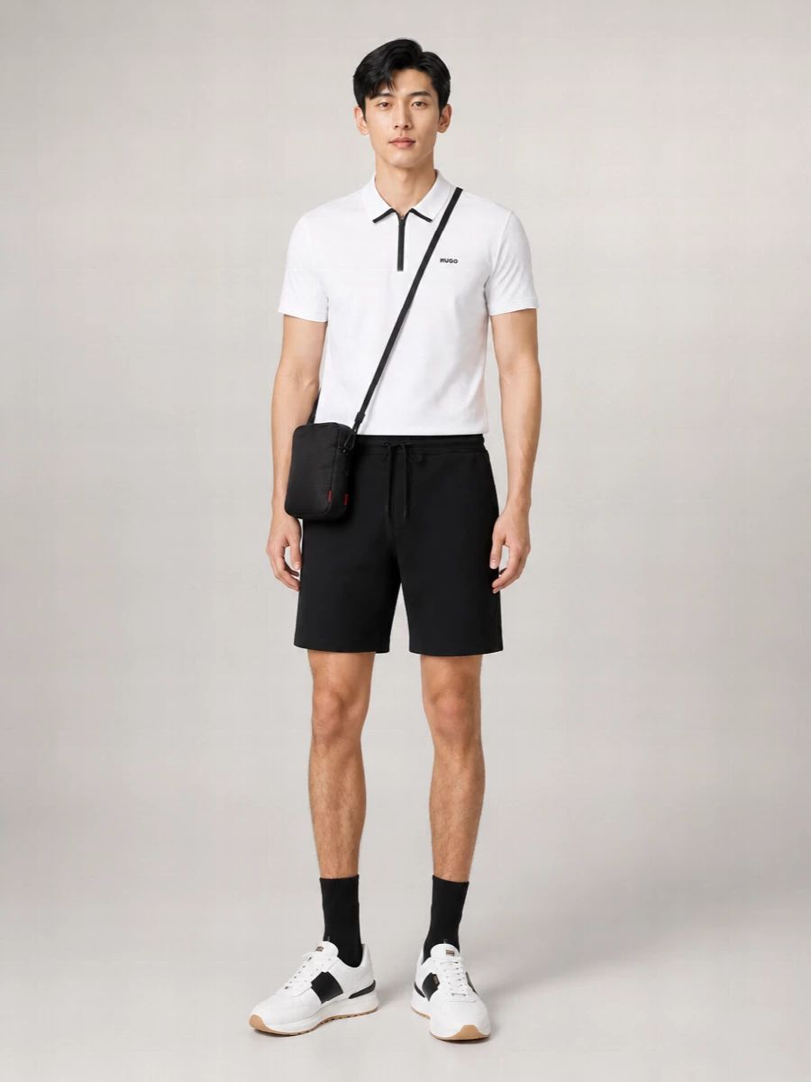 Boss Cotton Zipped Polo Shirt