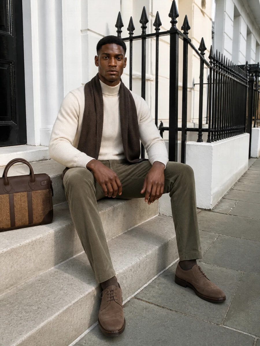 Brunello cucinelli corduroy trousers oatmeal knit