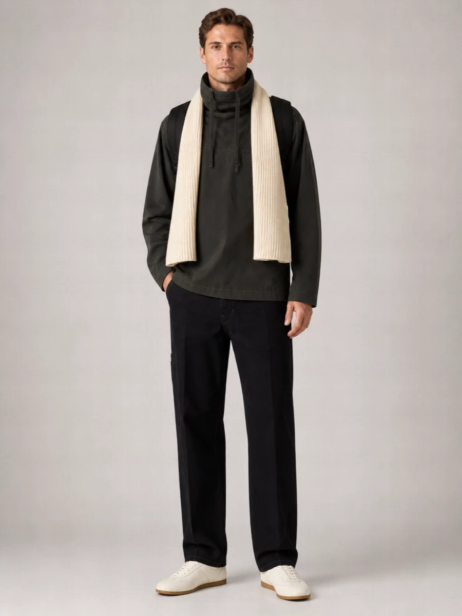 Lemaire Twisted Wide Leg Trousers With Contrast Stitching
