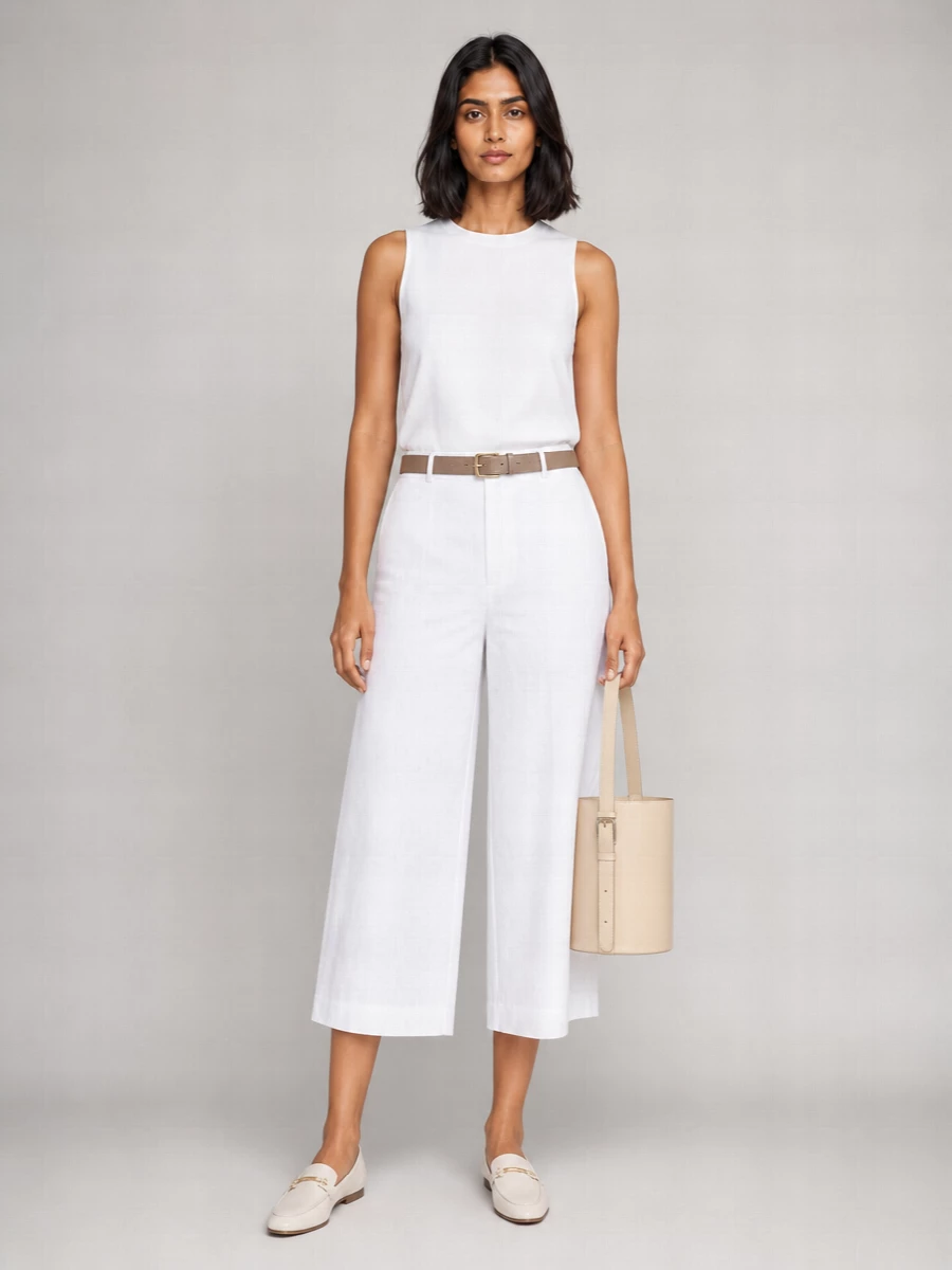 Semicouture Linen Wide-Leg Trousers