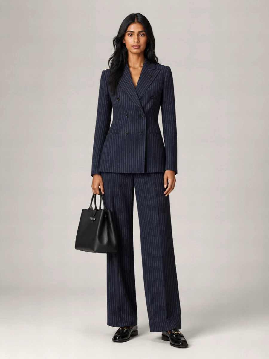 Lardini Pinstriped Double-Breasted Blazer