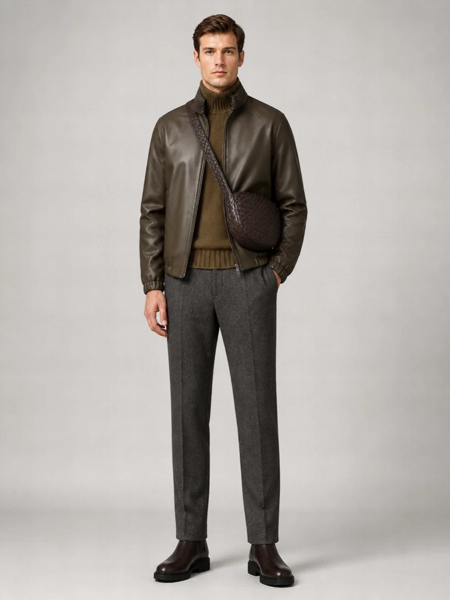 Bottega Veneta lamb leather relaxed-fit bomber jacket