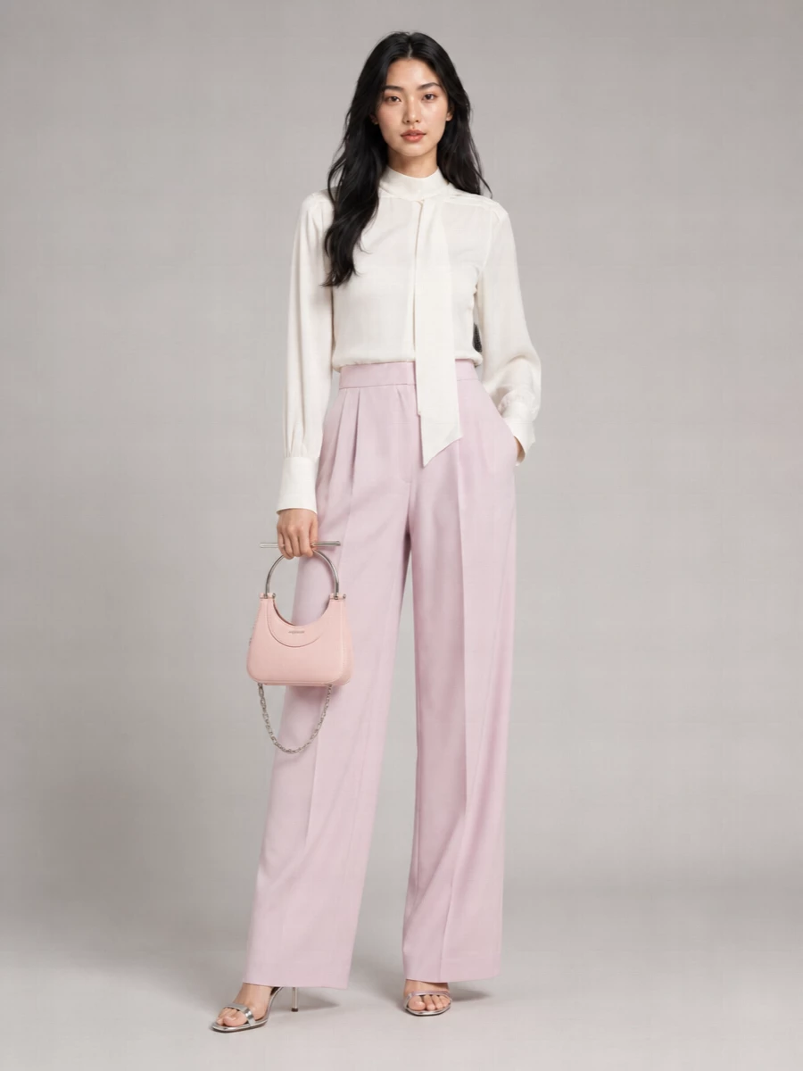 Mc Queen Wool Pleated Wide-Leg Trousers