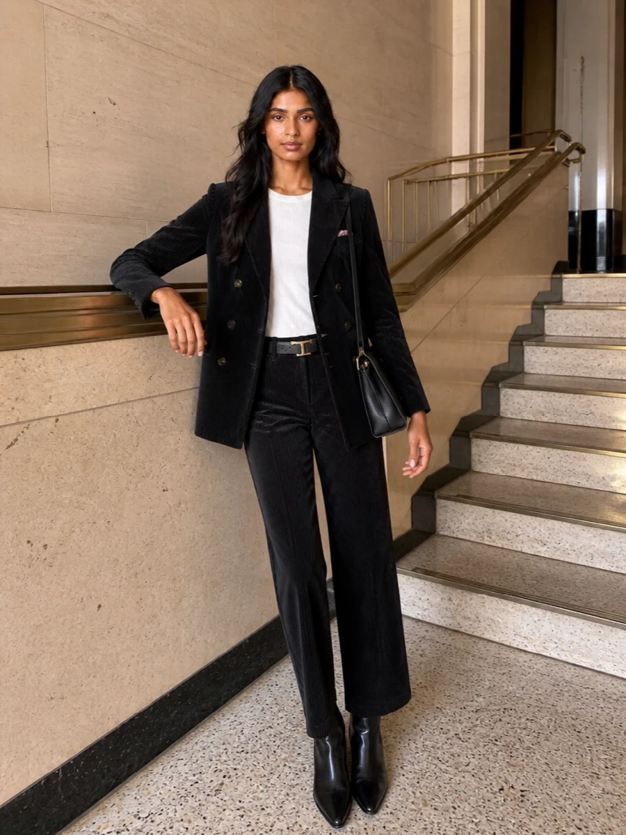 Circolo 1901 corduroy suit black ankle boots