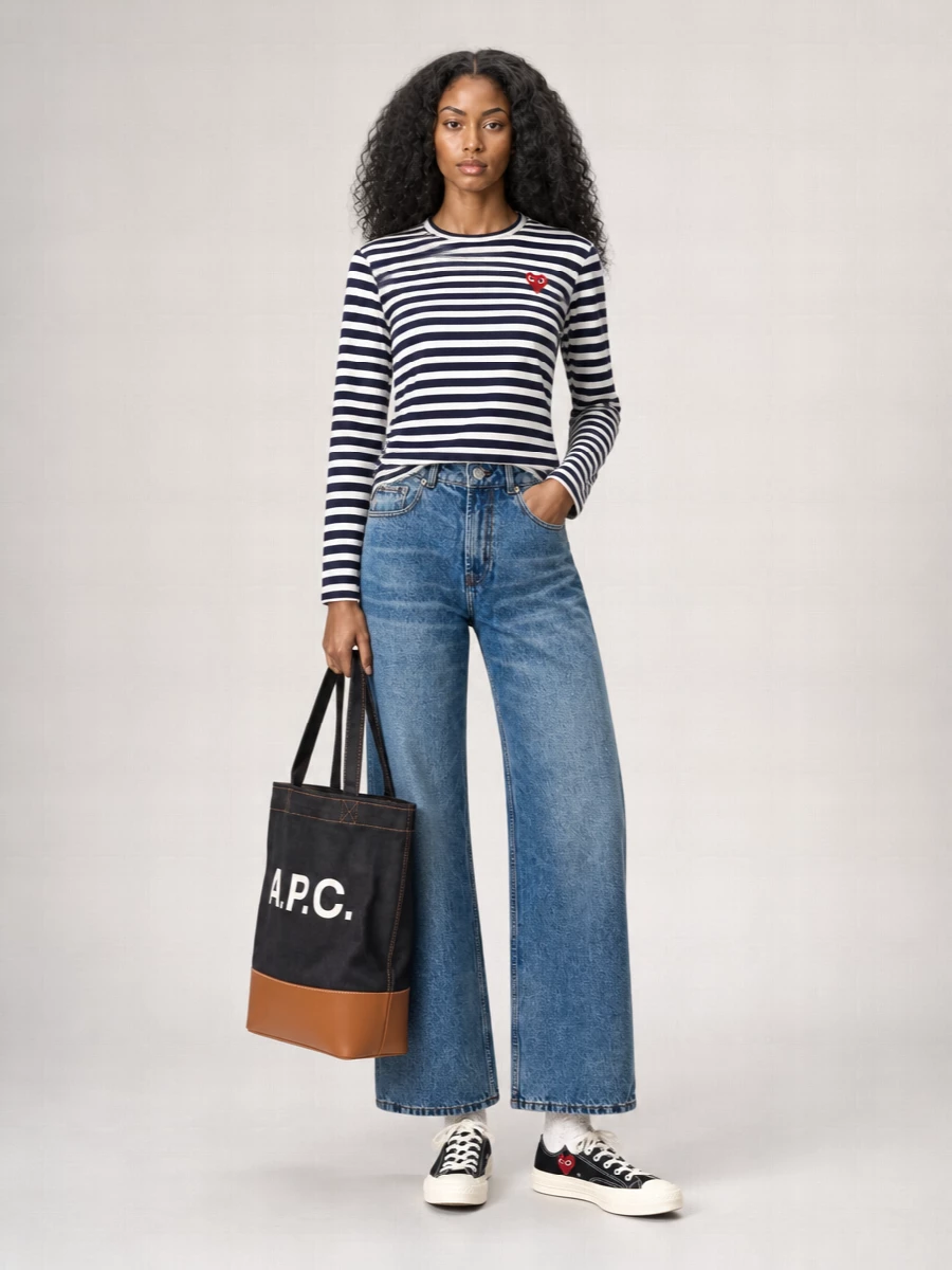Comme Des Garçons Play Striped Cotton Long-Sleeve T-Shirt
