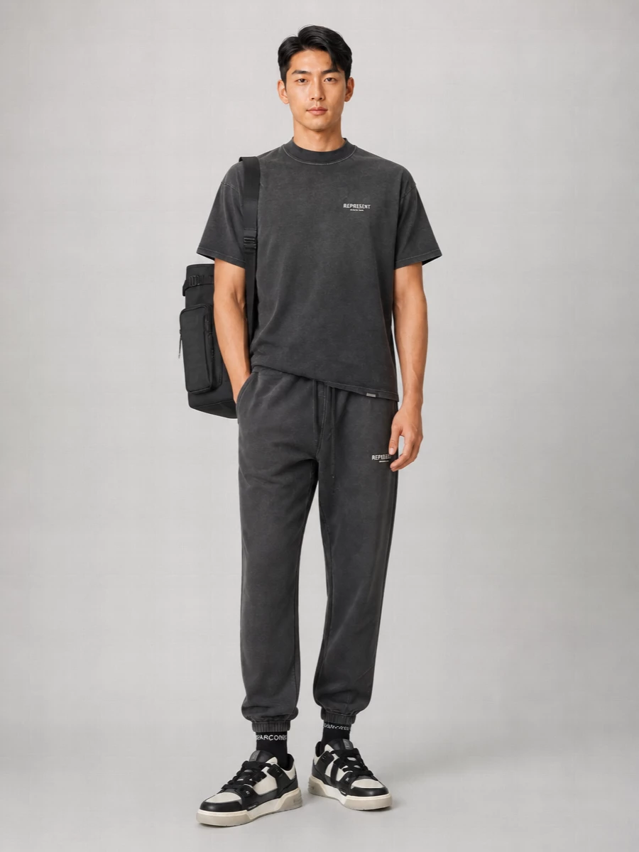 Represent Cotton Oversized Logo Print T-Shirt