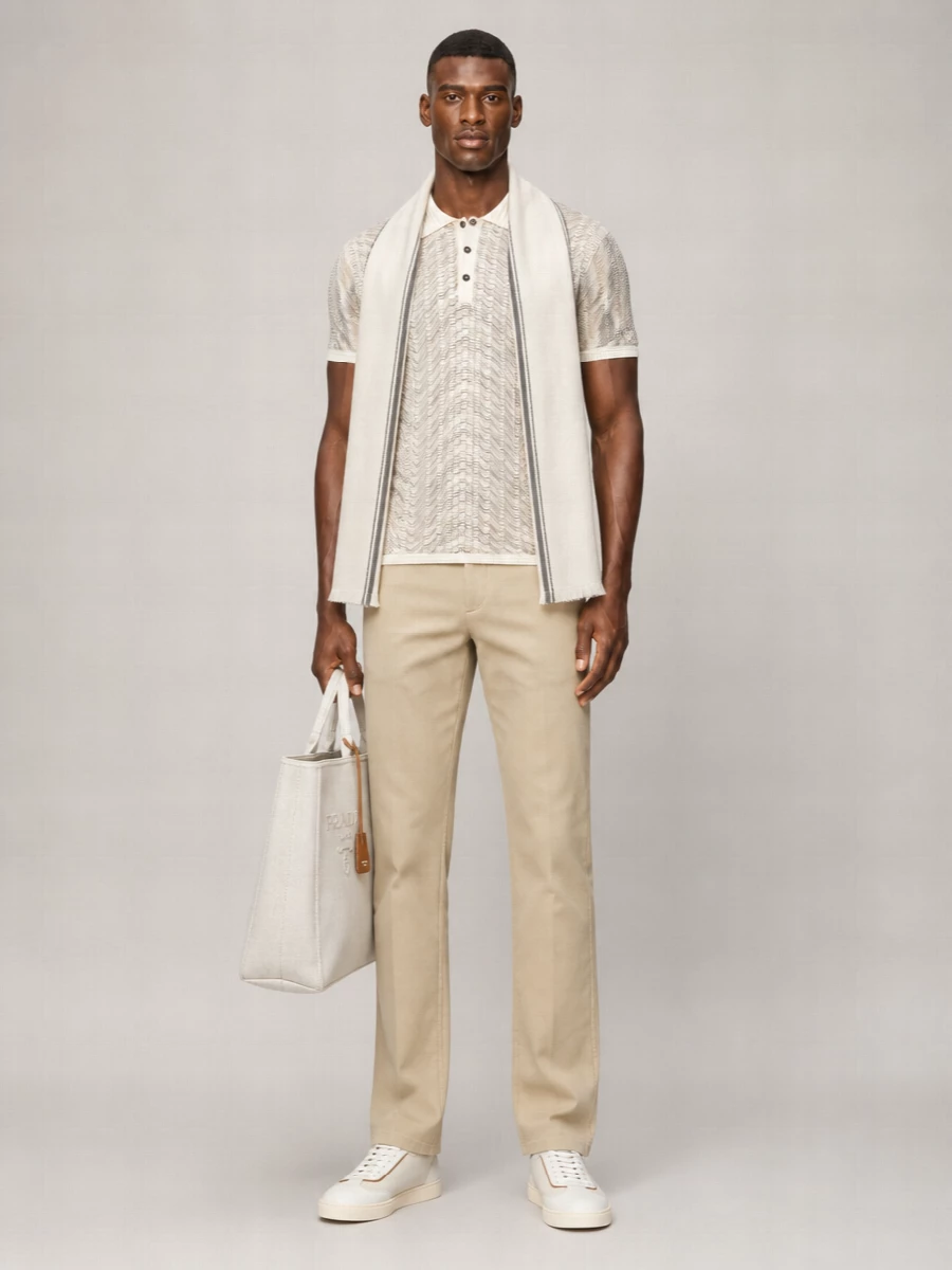 Missoni Zigzag Knit Short-Sleeve Polo Shirt