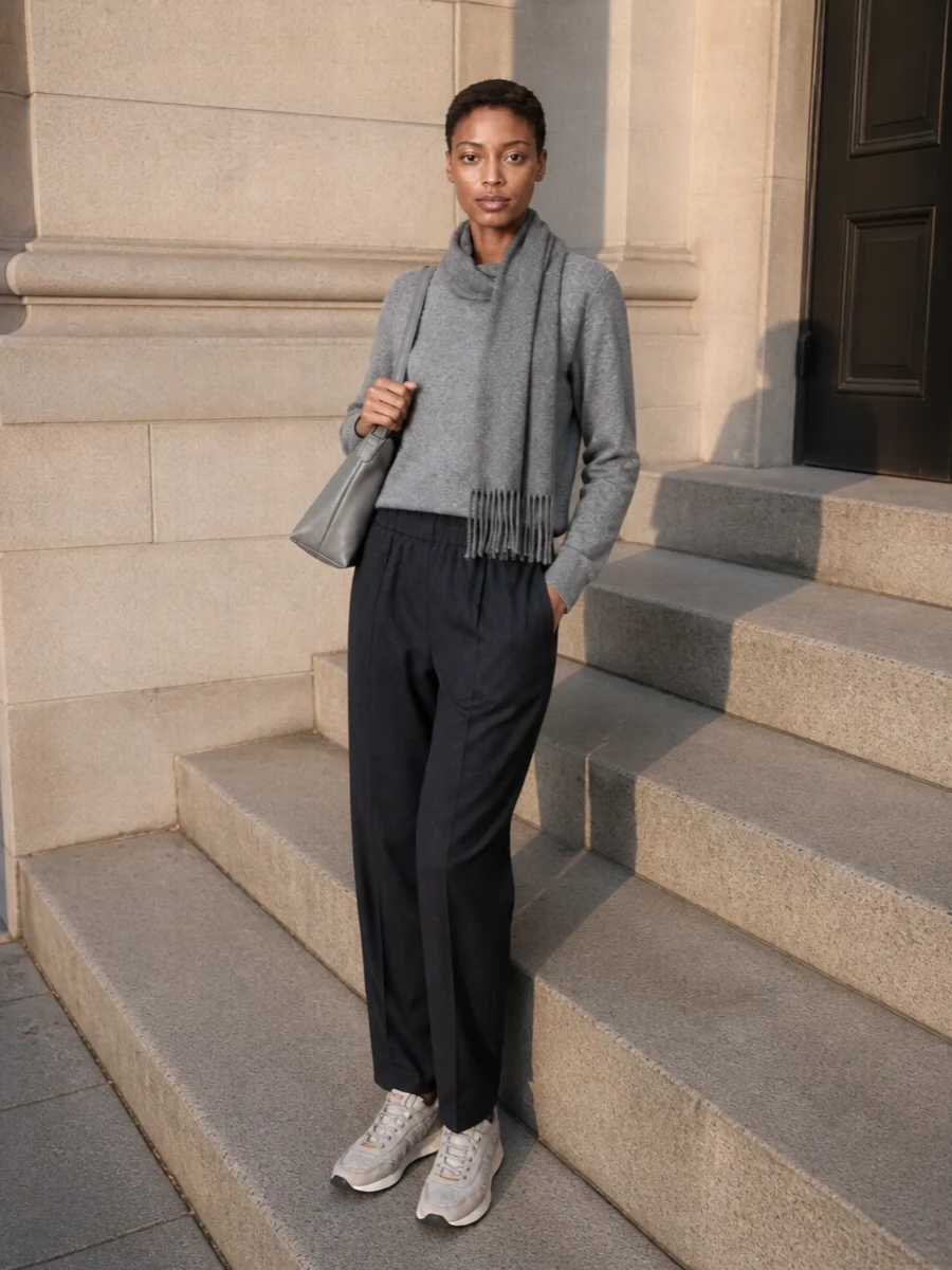 Fabiana filippi grey sweatshirt charcoal trousers