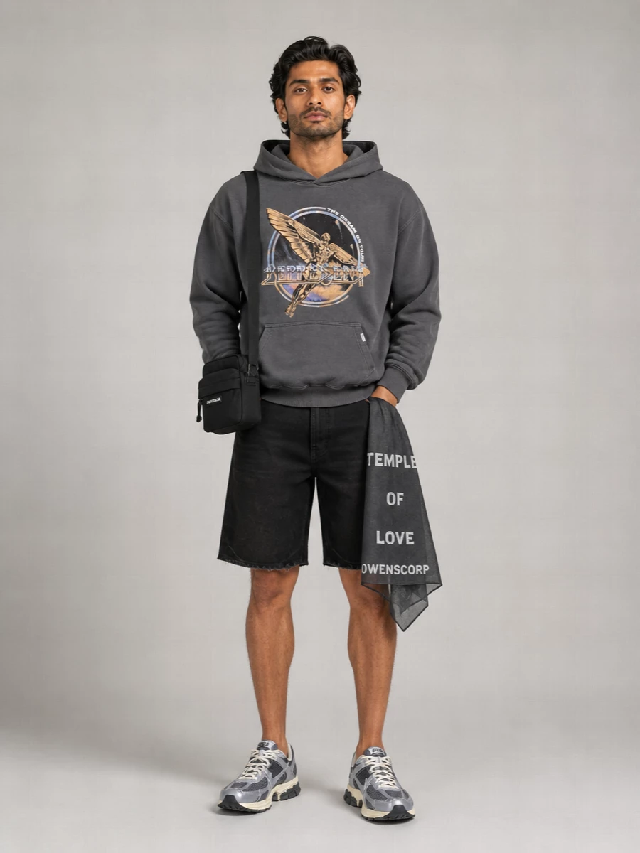 Represent Cotton Graphic Print Relaxed Fit Hoodie