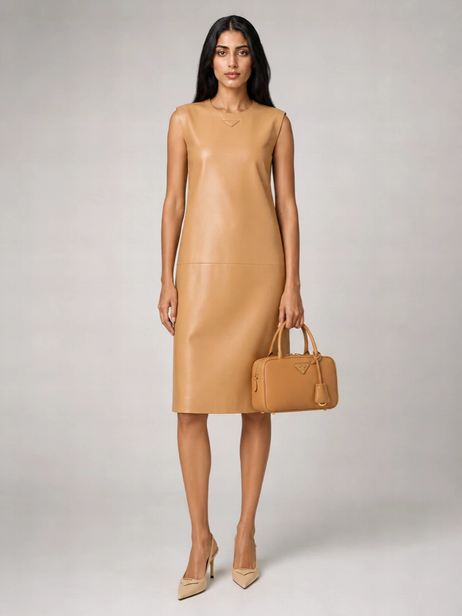 Prada Nappa Leather Dress