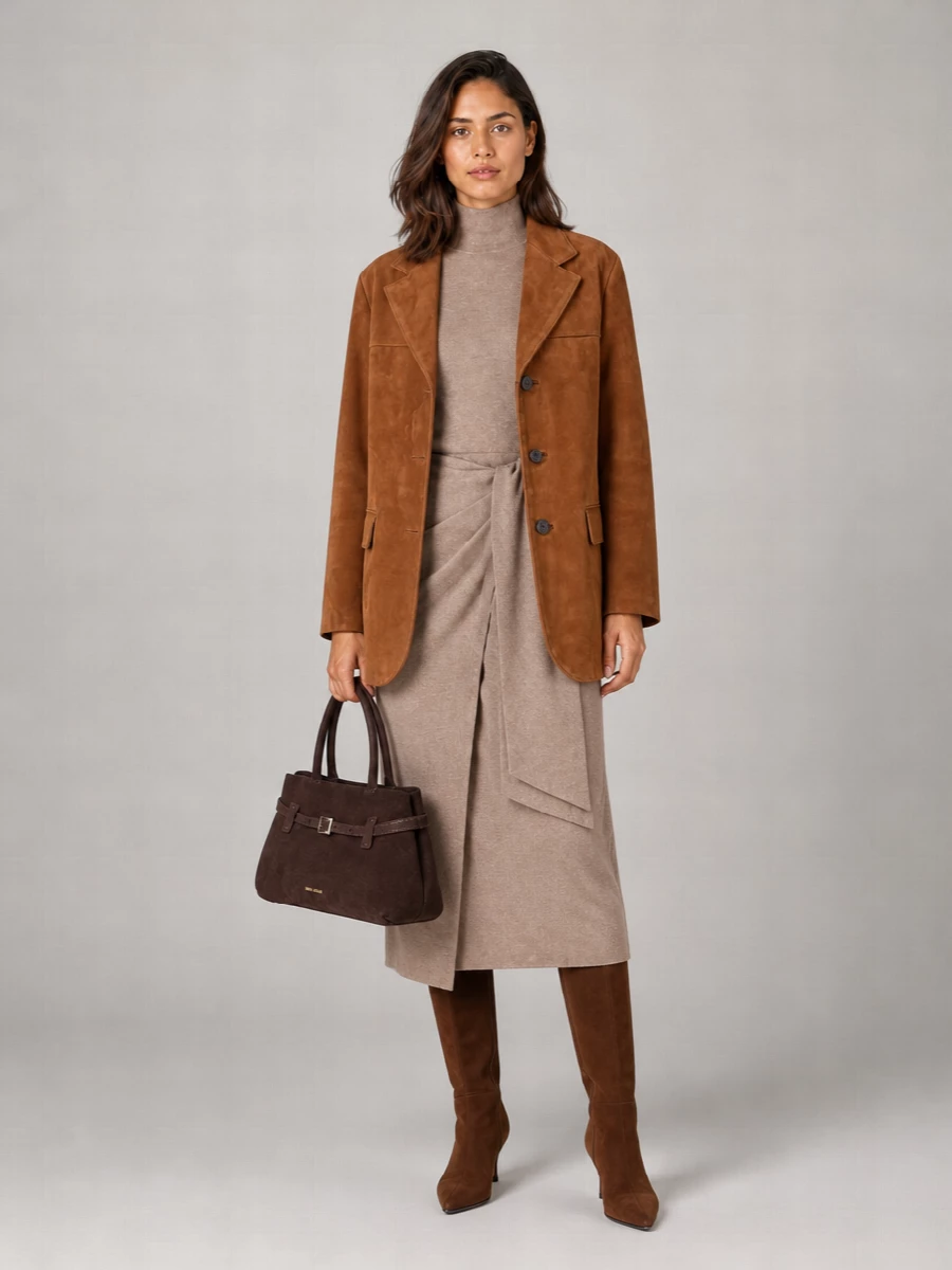 Dunst Leather Single Breasted Coat