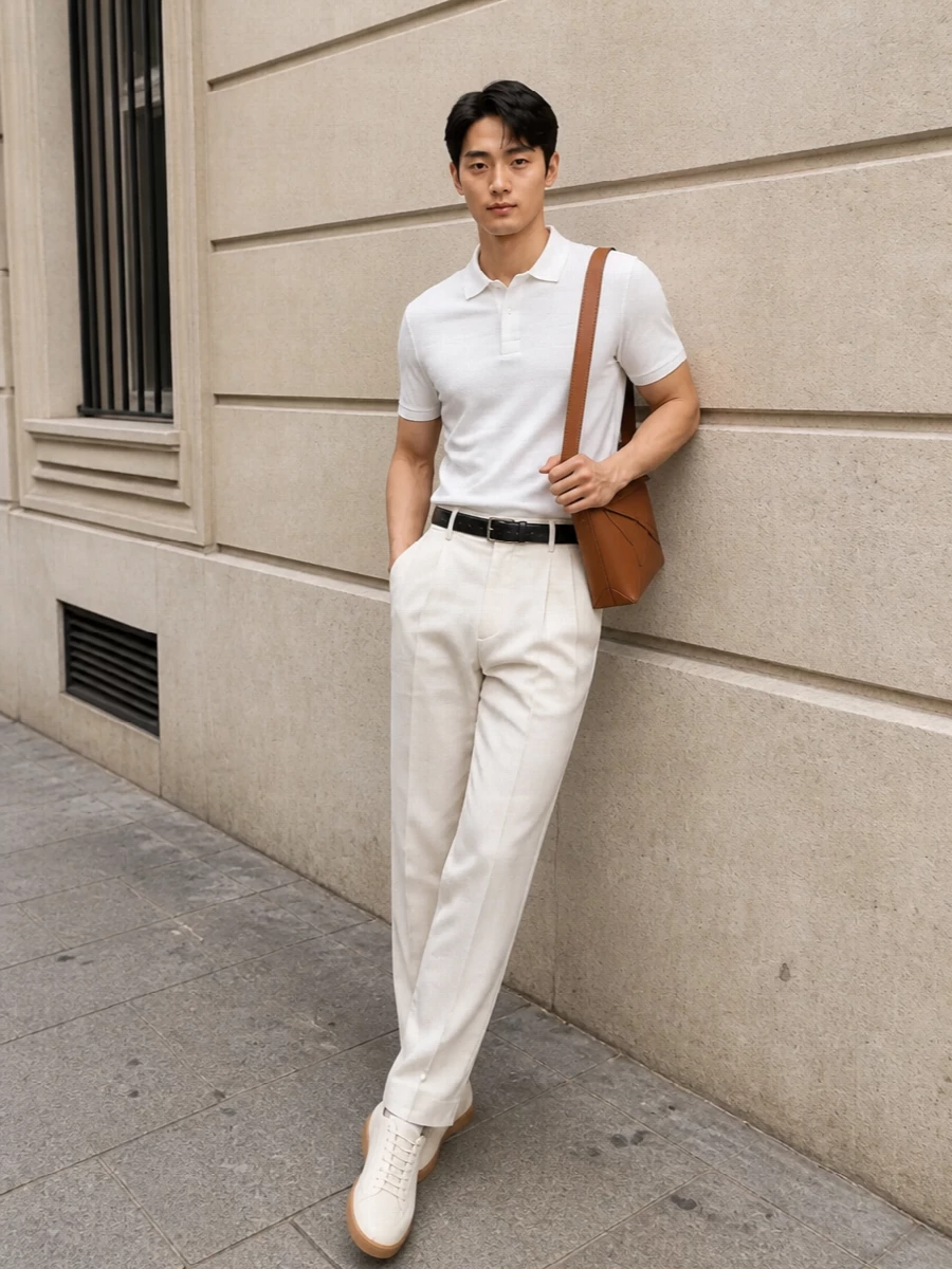 Zegna polo pleated trousers summer outfit