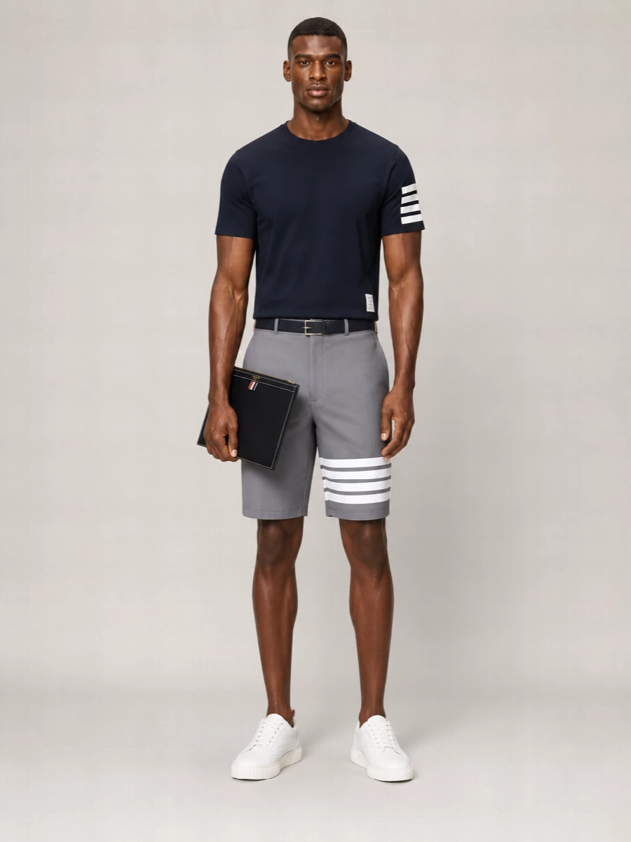 Thom Browne Cotton Ribbed Crew-Neck Short-Sleeve T-Shirt