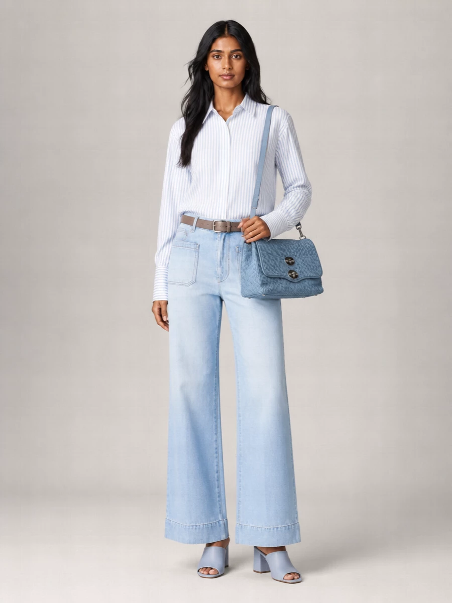Victoria Beckham Alina Cotton Wide-Leg Jean