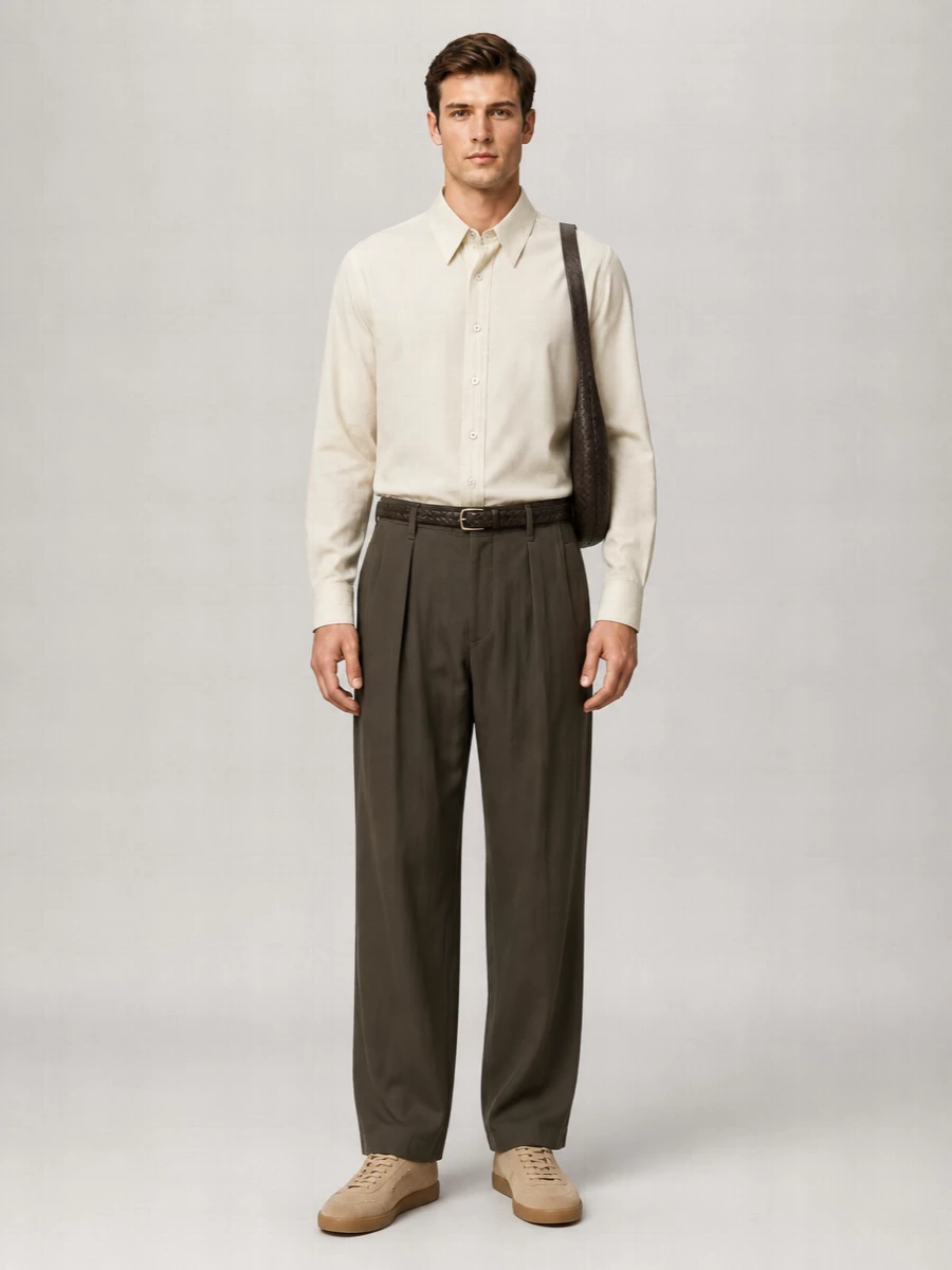 Lemaire Relaxed Straight-Leg Belted Trousers