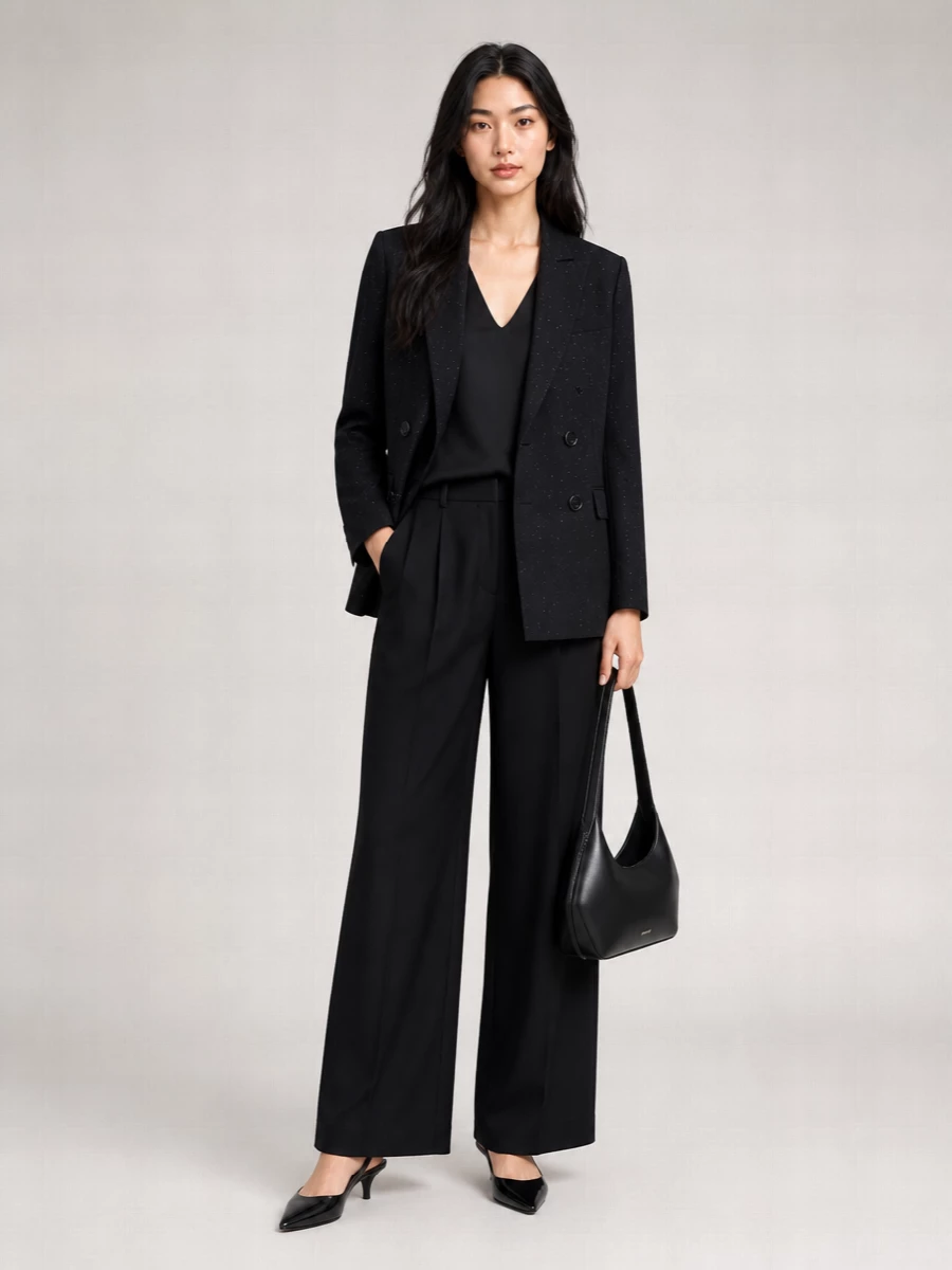 Herno Double-Breasted Micro Sequin Blazer