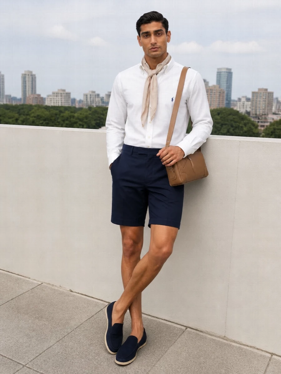 Polo ralph lauren shirt navy shorts tods loafers